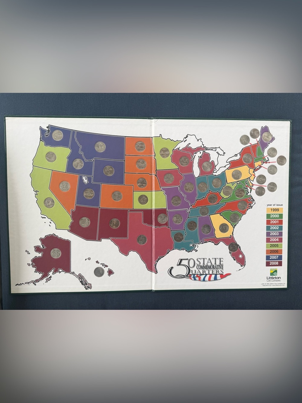 Complete 50 State Commemorative Quarters Map
